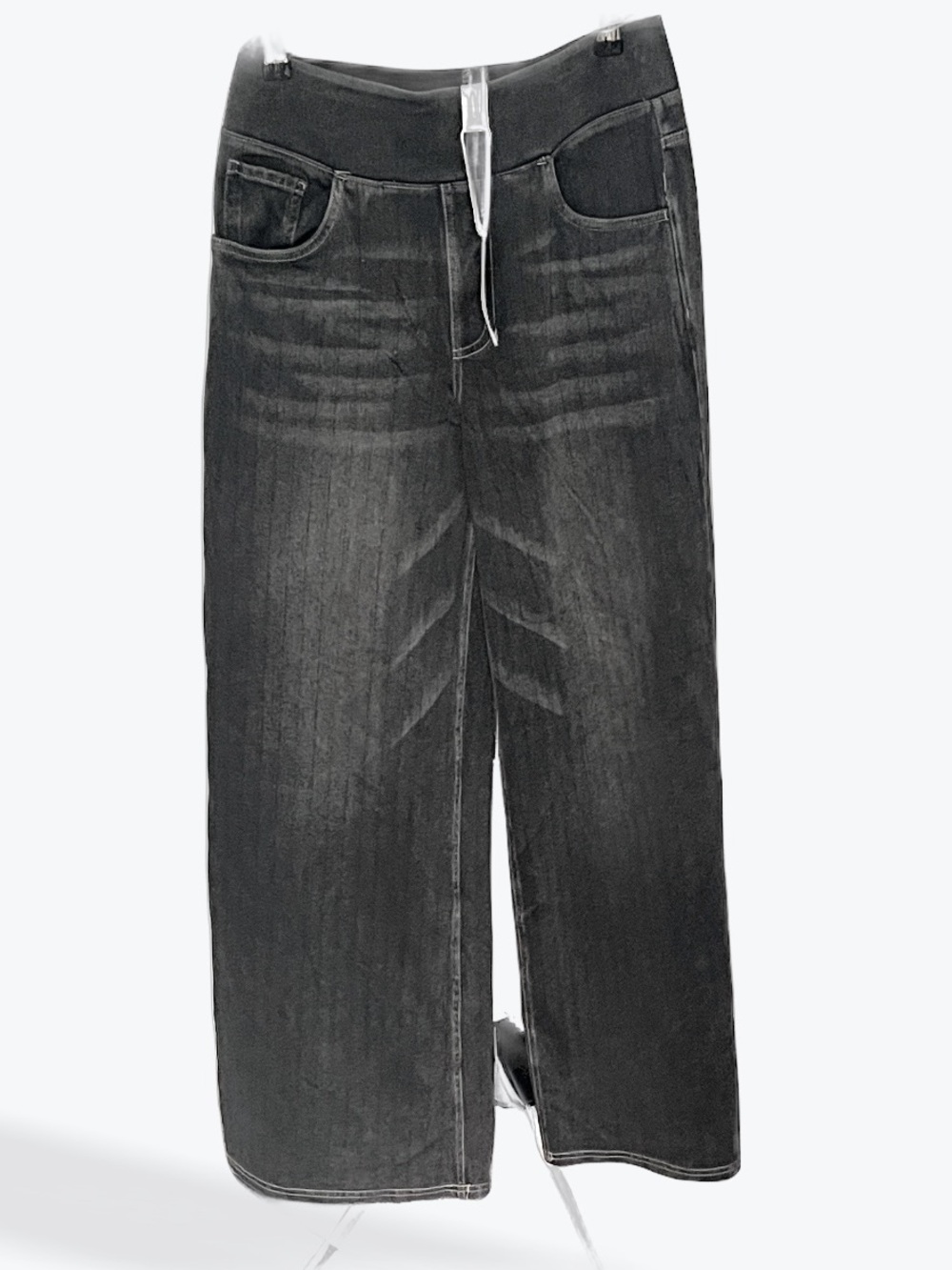 HALARA Women's Black Wide-Leg Flare Jeans
